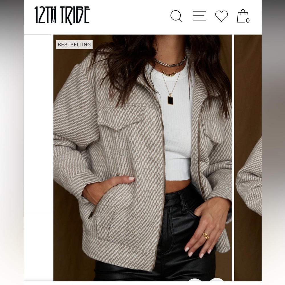12TH TRIBE MARINA TAUPE WOOL MOTO JACKET